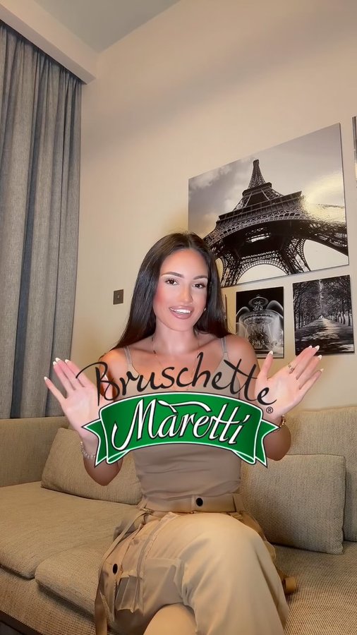 Instagram post by @katanic_jovana for Maretti Bruschette. Caption reads: [...] malih nogu! Koji je tvoj omiljeni?....