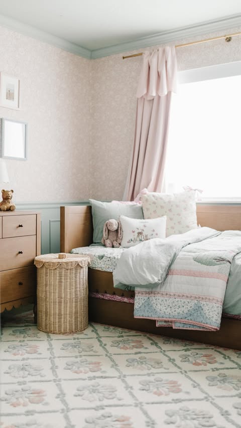 Instagram post by @happilyeverallen for Pottery Barn Kids. Caption reads: [...] infant nursery to big girl room,....