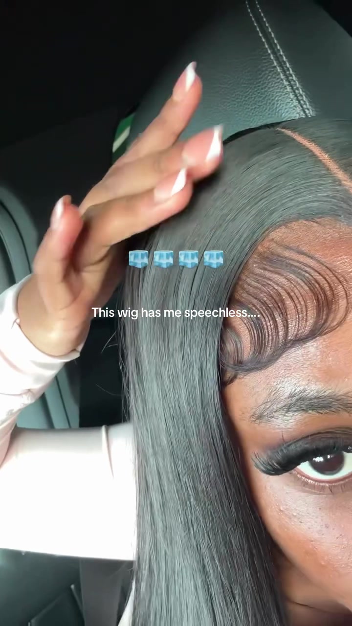 TikTok post by @trendingtiktokwigs for Bling Hair. Caption reads: Bling Hair 34 36 Inch 180 Density Bone Straight....