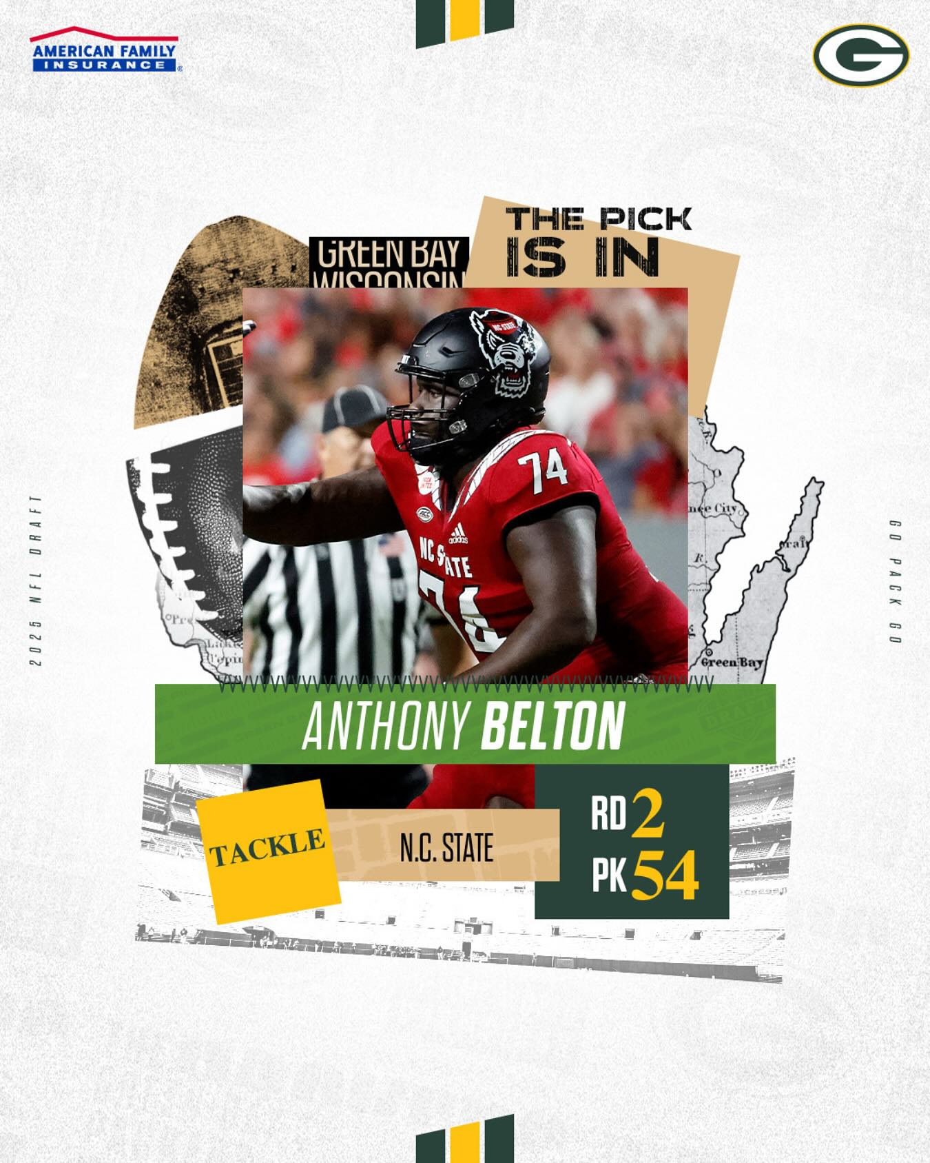 Instagram post by @a.belton1 for American Family Insurance. Caption reads: Let’s get to work, Anthony!.