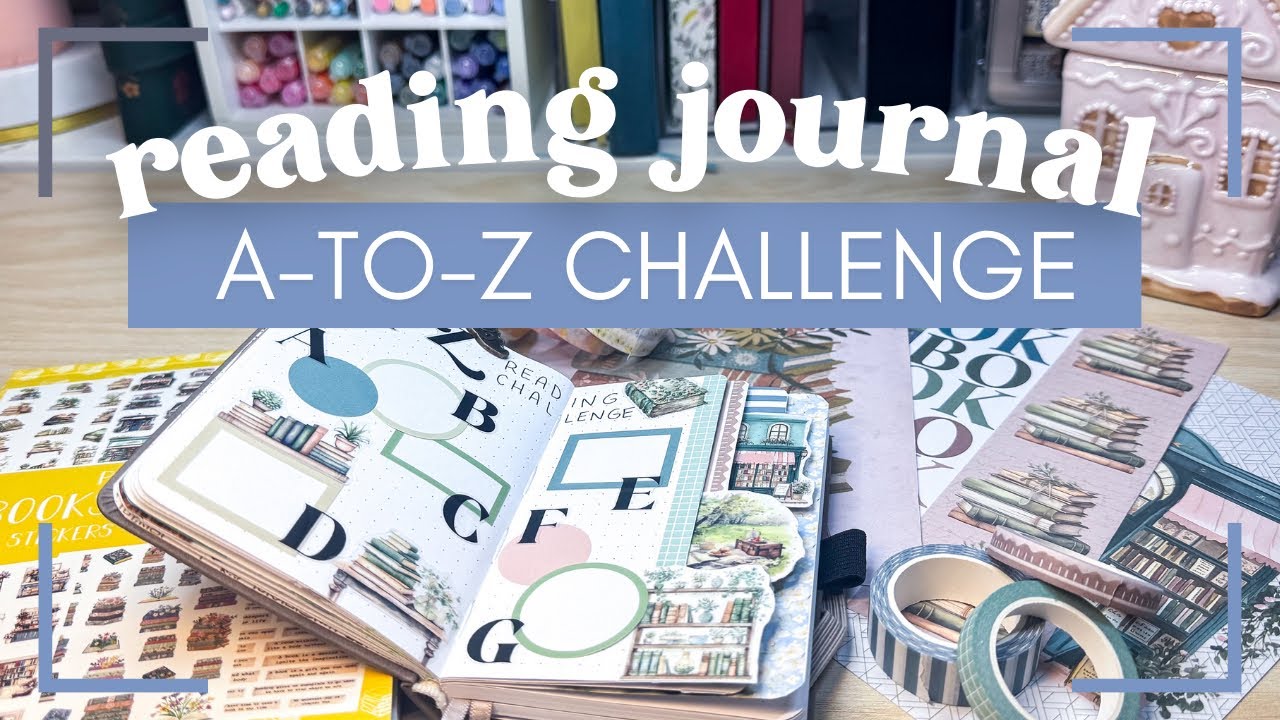 YouTube post by @amyplansthings for Grabie Art. Caption reads: 2026 Reading Journal Setup: A-to-Z Challenge Dutch....