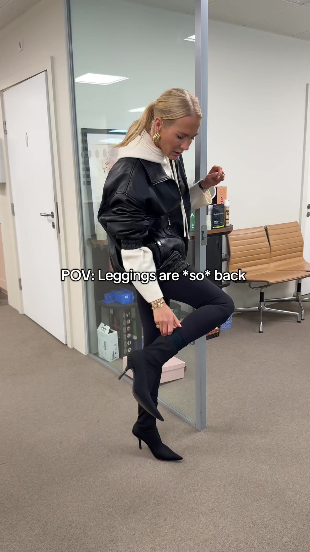 TikTok post by @sheerluxe for lululemon. Caption reads: AD You heard it here first: leggings are SO back &....