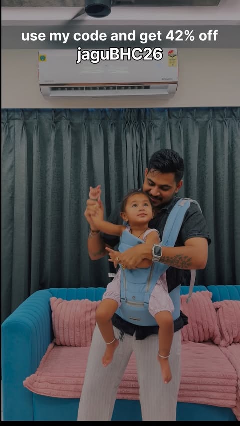 Instagram post by @hets_jagu_patel1995 for Babyhug. Caption reads: [...] ❤️ With the comfort and support of the....