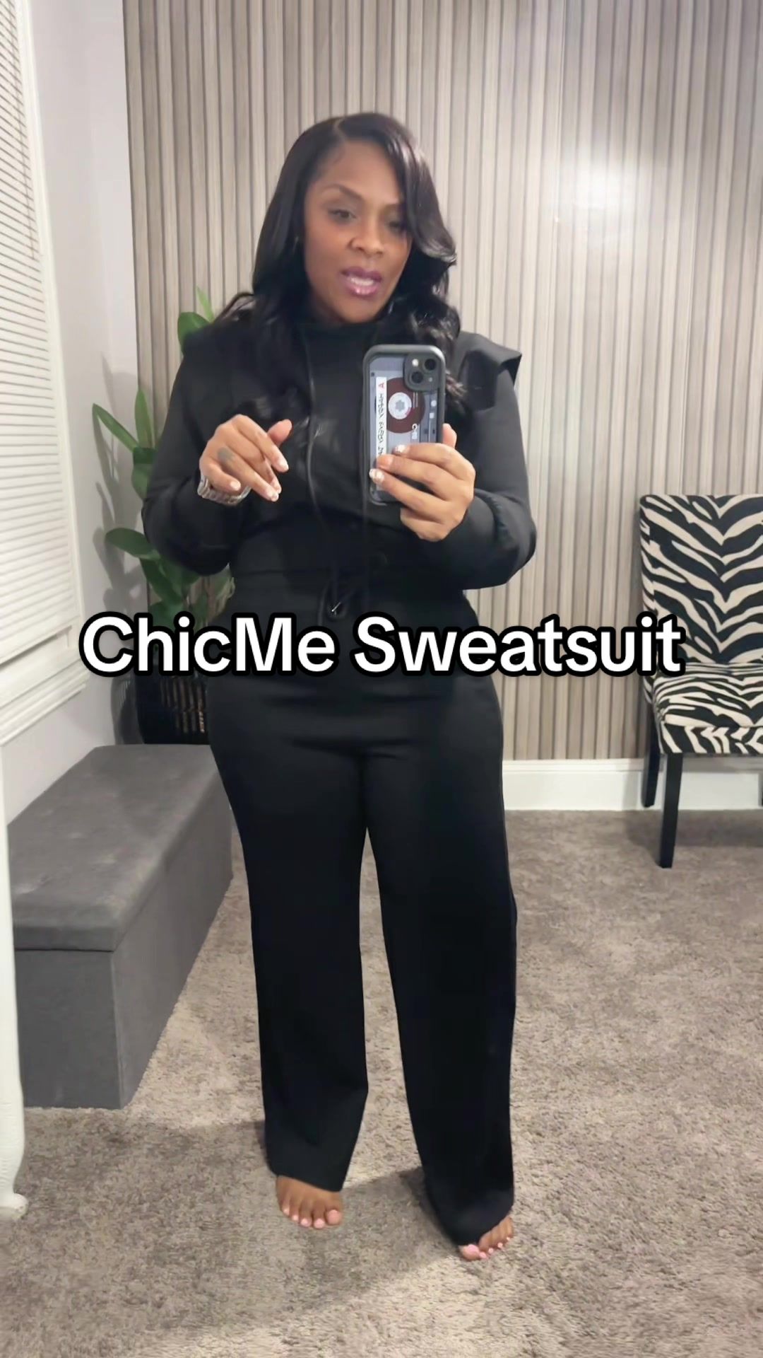 TikTok post by @prettytiff.1 for ChicMe. Caption reads: I need a few more of these sweatsuits, they are 🔥....