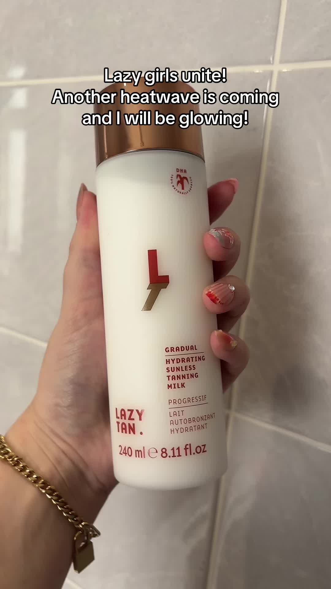 TikTok post by @kellittc for Lazy Tan. Caption reads: [...] heatwave at work so I’m pasty! This @Lazy....