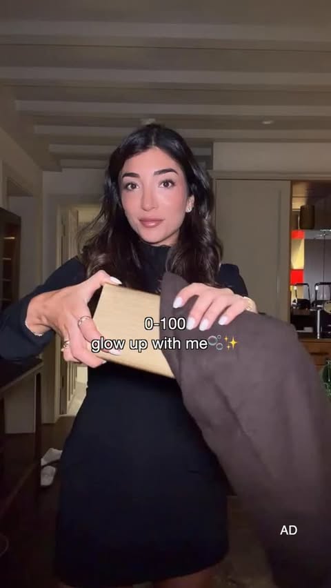 Instagram post by @amelialiana for Neutrogena UK & Ireland. Caption reads: in honour of awards season, glow up with me🖤✨....