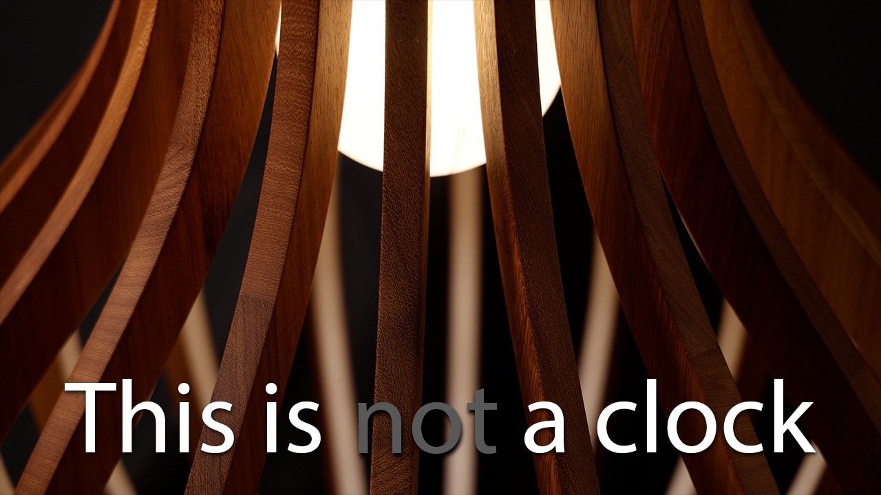 YouTube post by @FullStackWoodworking for Thingiverse. Caption reads: I built a modern day Grandfather clock.