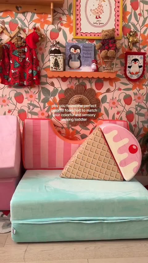 Instagram post by @thestrawberrymom for Battat toys. Caption reads: [...] ✨ #toddlertoys #toddlerchristmas #battattoys....