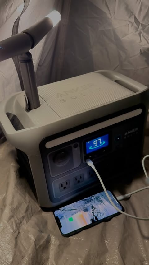 Instagram post by @anker_adventures for Anker SOLIX. Caption reads: The Anker SOLIX C800 Plus charges up on solar....