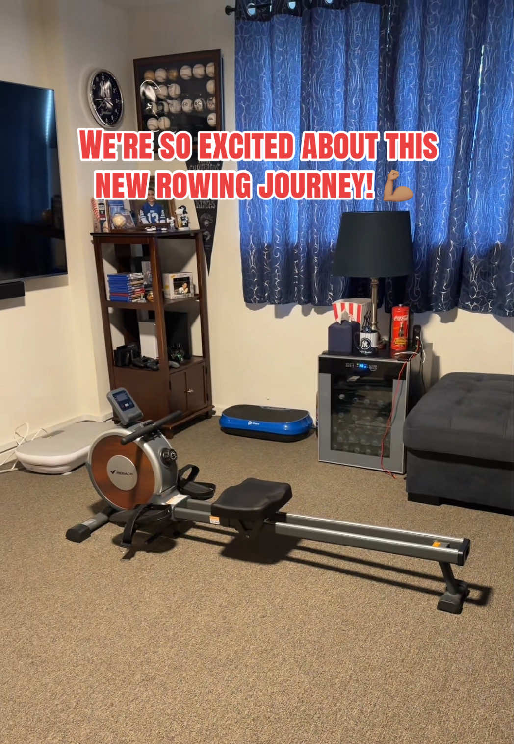 TikTok post by @nessasary1031 for Merach Fitness. Caption reads: @MERACH Rowing machine...life changing! More....