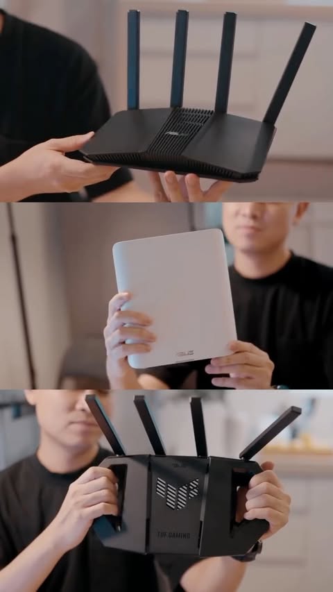 Instagram post by @limreviews for ASUS. Caption reads: [...] a Wi-Fi 7 router for everyone. Which ASUS....