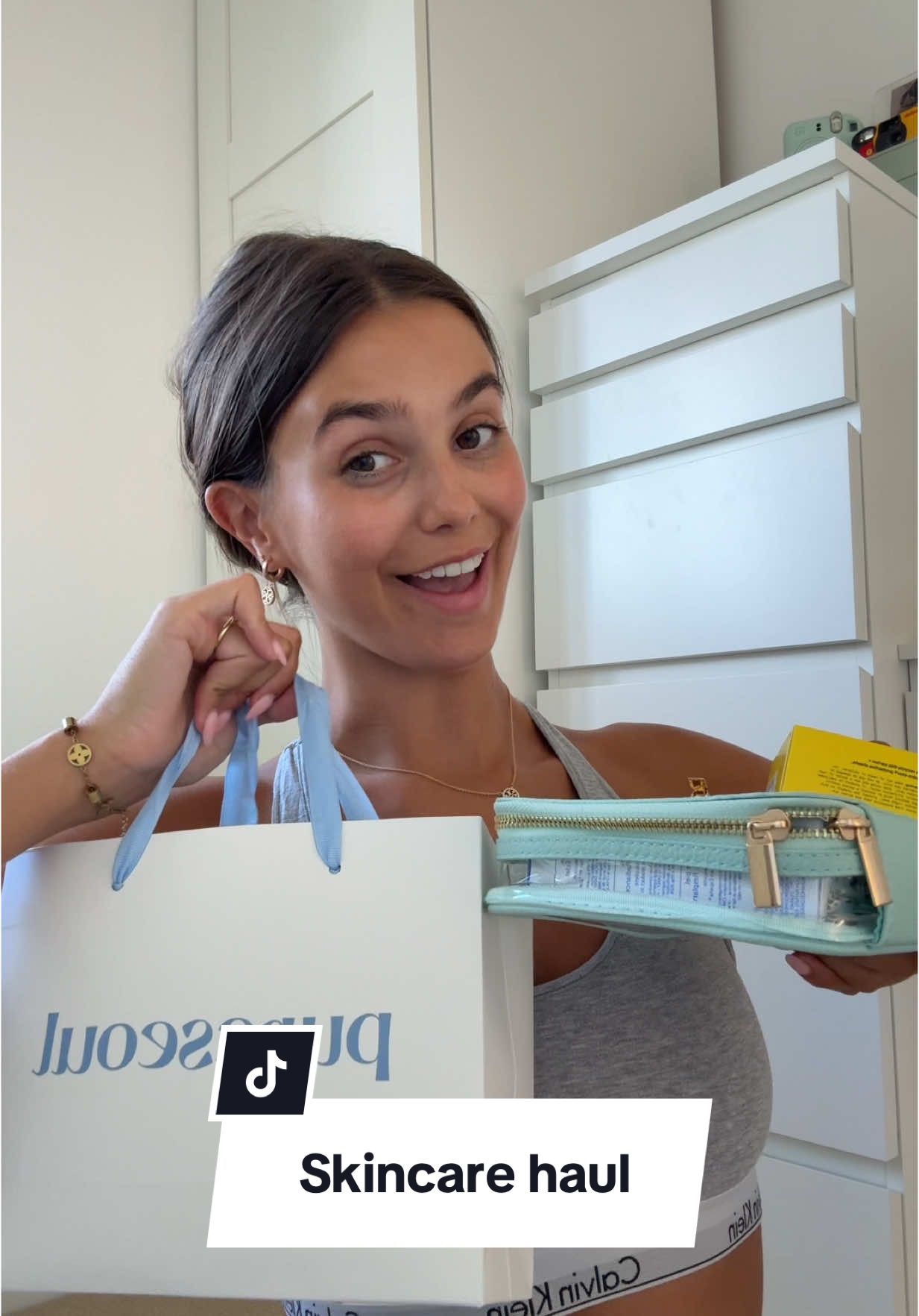 TikTok post by @__natalietaylor for Space NK. Caption reads: A lil skincare haul🤍 Thankyou @SPACE NK @Tatcha....