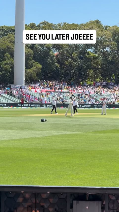 Instagram post by @jake.jeakings for Kayo Sports. Caption reads: Was this one out ? 

#joeroot #ashes....