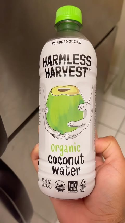 Instagram post by @goldensoleil for Harmless Harvest. Caption reads: I’ve loved adding @harmlessharvest coconut water....