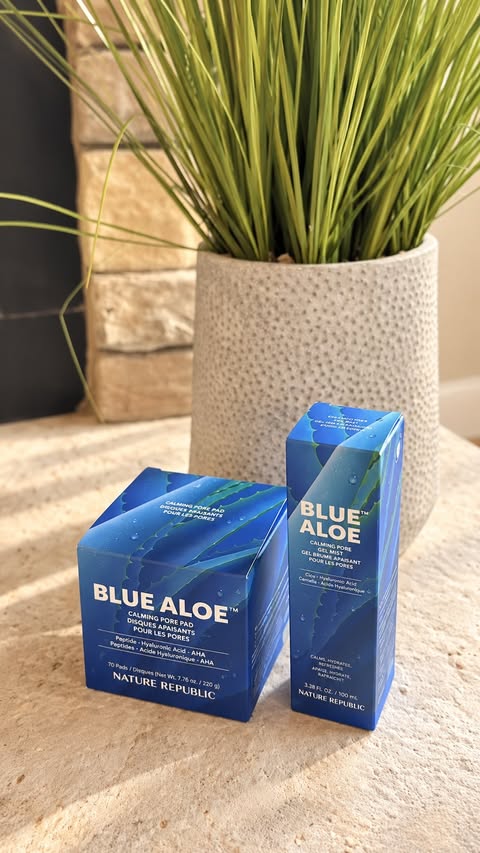 Instagram post by @ugc.byperlua for Nature Republic. Caption reads: [...] these Blue Aloe products from....
