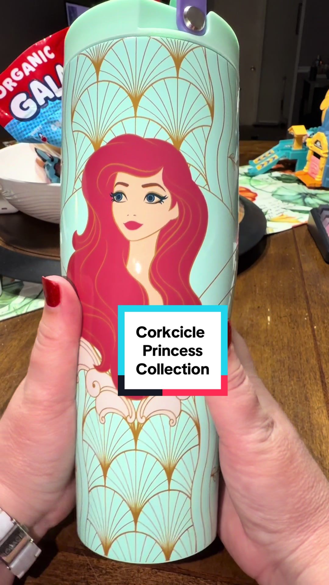TikTok post by @lvsocia for Corkcicle. Caption reads: Excited to try out a @Corkcicle....