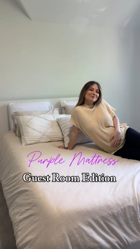 Instagram post by @celinaandhenry for Purple. Caption reads: [...] to spoil our guests with great sleep @purple....