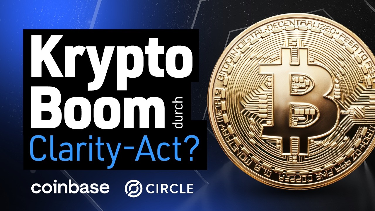 YouTube post by @KryptoReport for Coinbase. Caption reads: [...] has recently boosted crypto stocks....