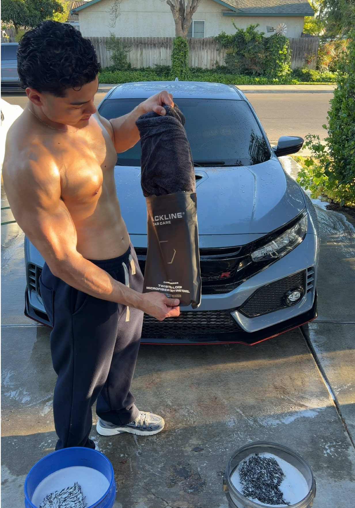 TikTok post by @fk8.henry for Blackline Car Care. Caption reads: [...] 10% off 🛒 #foryoupage #carwash....