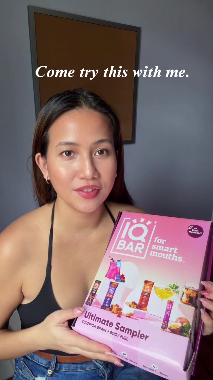 TikTok post by @dejournal8 for IQBAR. Caption reads: [...] for now… trying the Wild Blueberry @SHOP....