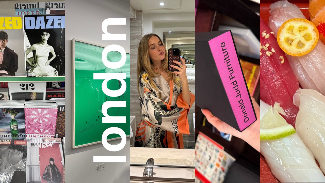 YouTube post by @EvaMeloche for Monica Vinader. Caption reads: spontaneous trip to london.