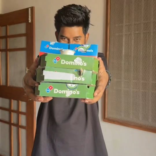Instagram post by @amanpandey20000 for Domino's. Caption reads: “Cravings unlocked” style 🍕🧀
#ad Pizza....