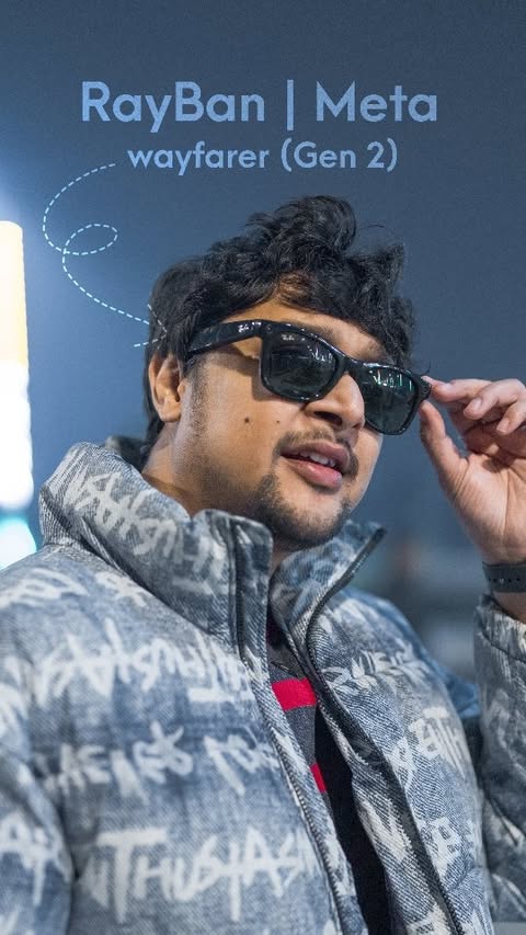 Instagram post by @sauravanuraj for Ray-Ban. Caption reads: [...] 😎 Shot, recorded & shared—hands free
RayBan....