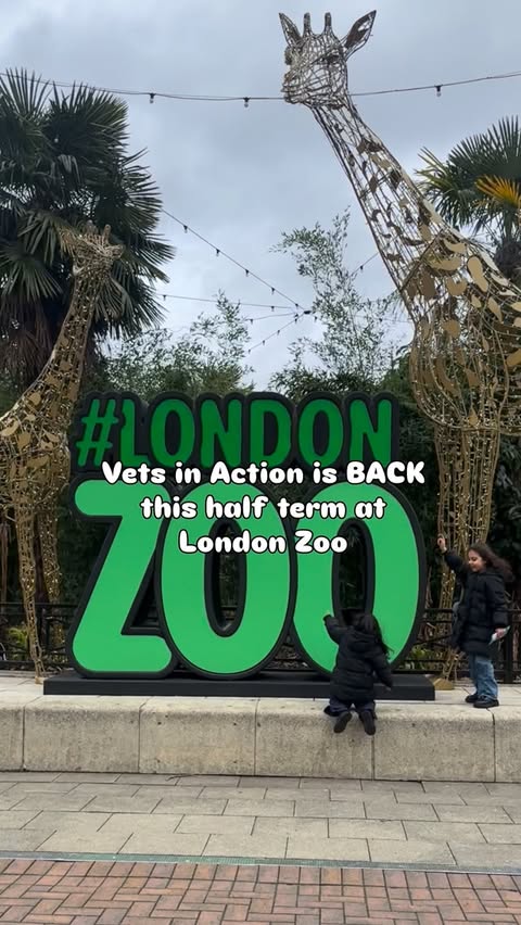 Instagram post by @thelondonlifewithtwokids for VISIT LONDON. Caption reads: This half term, Vets in Action is back at London....