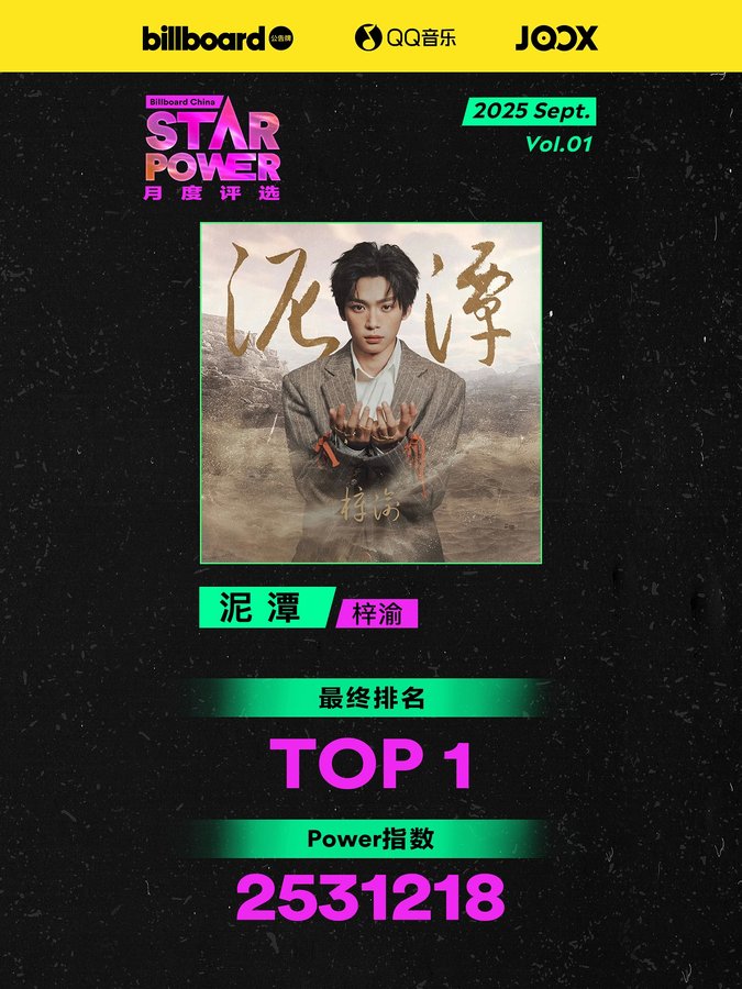 Instagram post by @tme_official__ for Billboard. Caption reads: 🔥Billboard公告牌 联合@QQ音乐 @JOOX 发起的「Star Power [...].