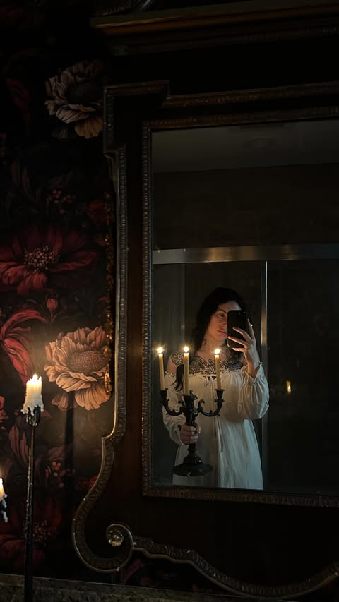 Instagram post by @livvwilde_ for Spoonflower. Caption reads: To make old new. Coming together. 
Wallpaper from....