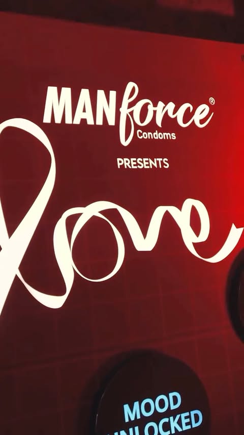 Instagram post by @_varshaa_shetty for Manforce Condoms. Caption reads: [...] @djchetas #LoveByManforce #Manforce....