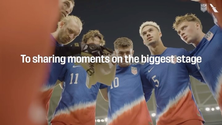 Instagram post by @ussoccer for American Airlines. Caption reads: A new lineup is taking flight. U.S. Soccer is....