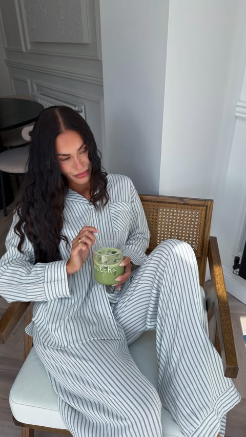 Instagram post by @lauren_bakewell for Boux Avenue. Caption reads: [...] hit different in fresh new pjs 🍵🍵....
