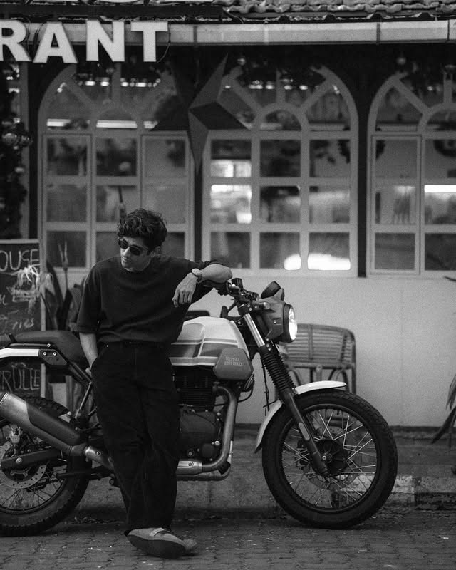 Instagram post by @nnihl_ for Royal Enfield. Caption reads: Between rides. @royalenfield #motorcycle....