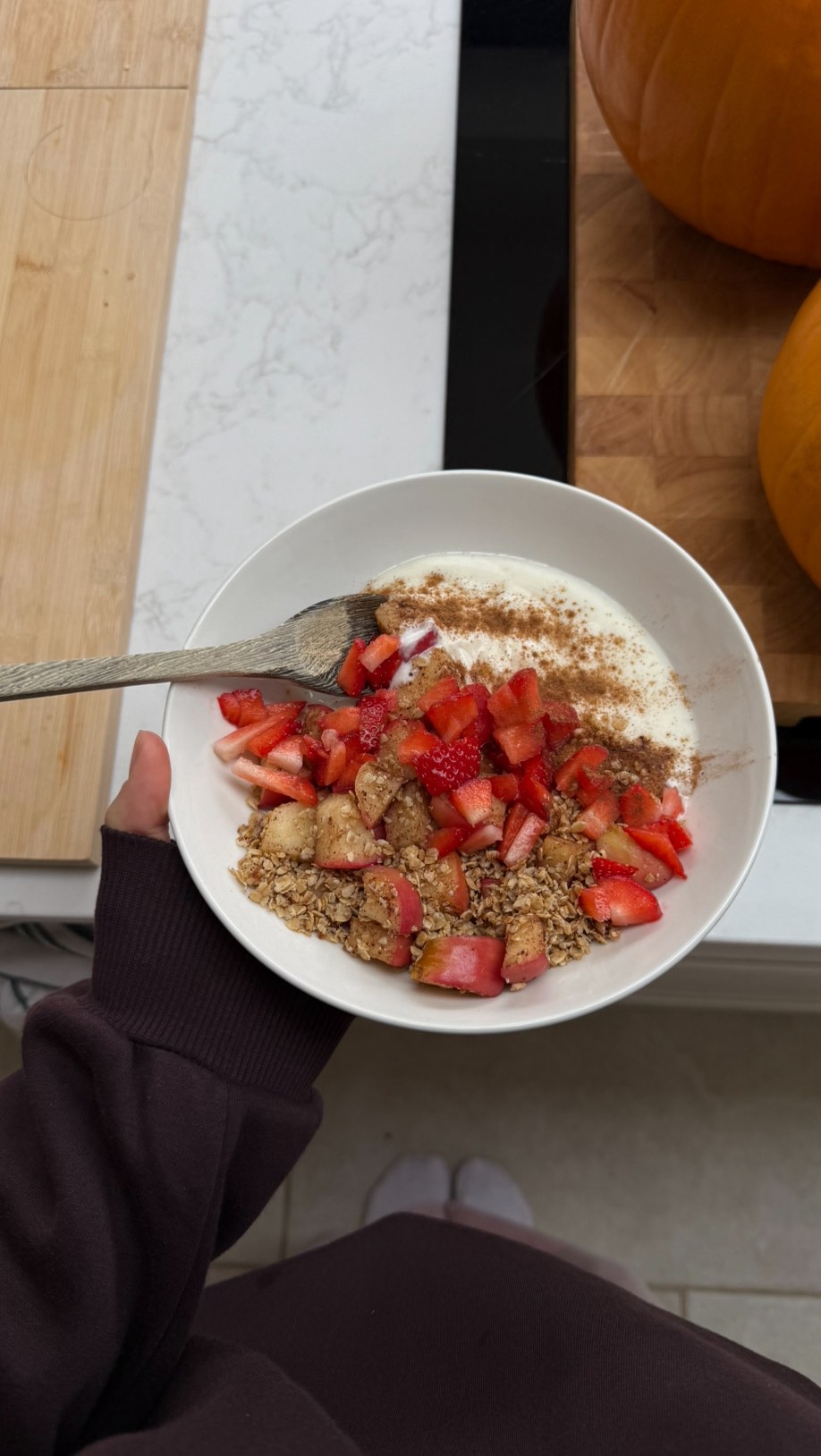 Instagram post by @lemonsandlucy for Activia. Caption reads: AD there’s something about colder mornings that....