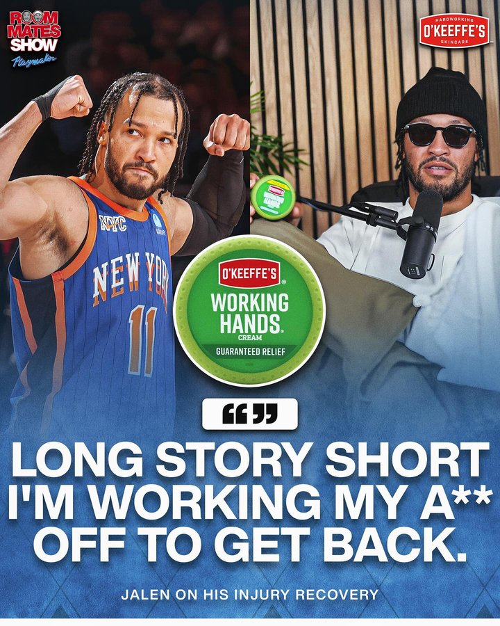 Instagram post by @theroommatesshow for O’Keeffe’s Company. Caption reads: The cap is BACK. 🤝 @okeeffescompany 

Join the....