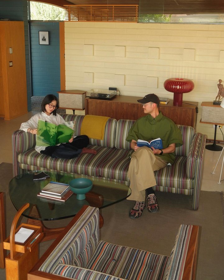 Instagram post by @vivid for Paul Smith. Caption reads: [...] in Palm Desert - refashioned by DWR x Paul....