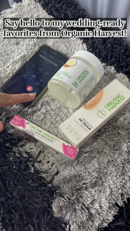 Instagram post by @kamlesh.mua for Organic Harvest. Caption reads: [...] flawless skin with my Wedding Essentials....