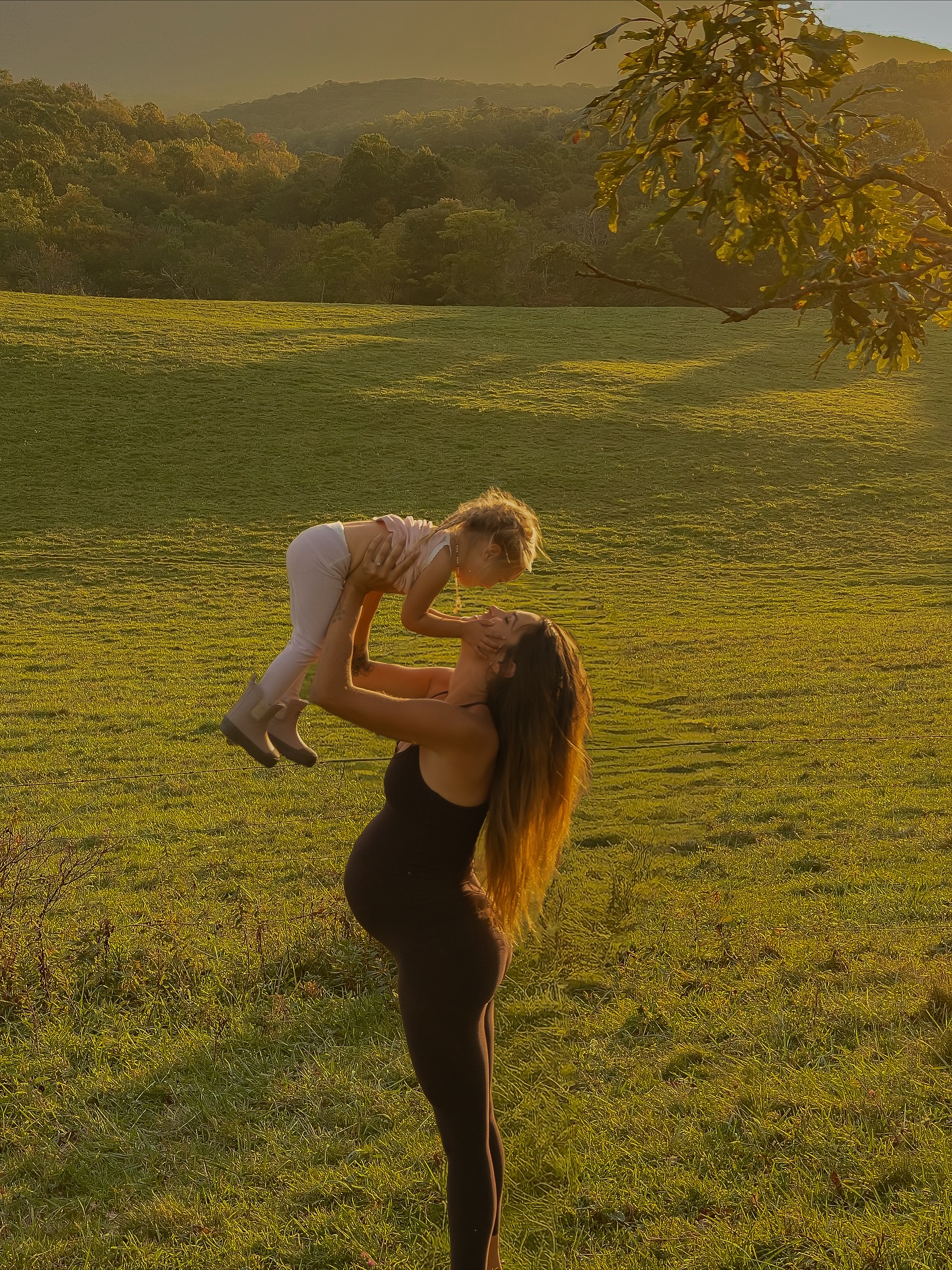 Instagram post by @sophia_illich for Beyond Yoga. Caption reads: Autumn strolls in the blue ridge with the whole....