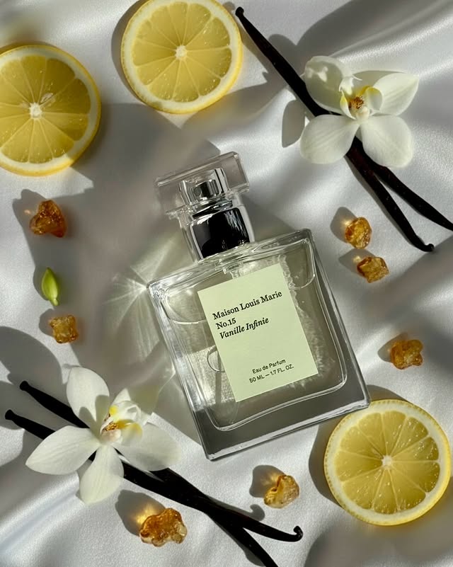 Instagram post by @dreaming_of_hell for Maison Louis Marie. Caption reads: Maison Louis Marie No. 15 Vanille Infinie EDP....