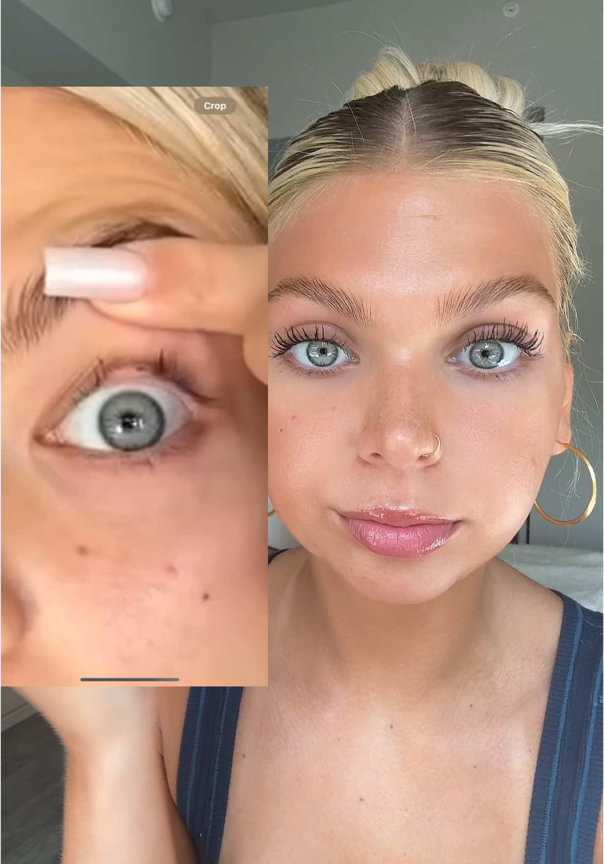 TikTok post by @katieritchiie for Grande Cosmetics. Caption reads: My holy grail lash product @Grande Cosmetics....