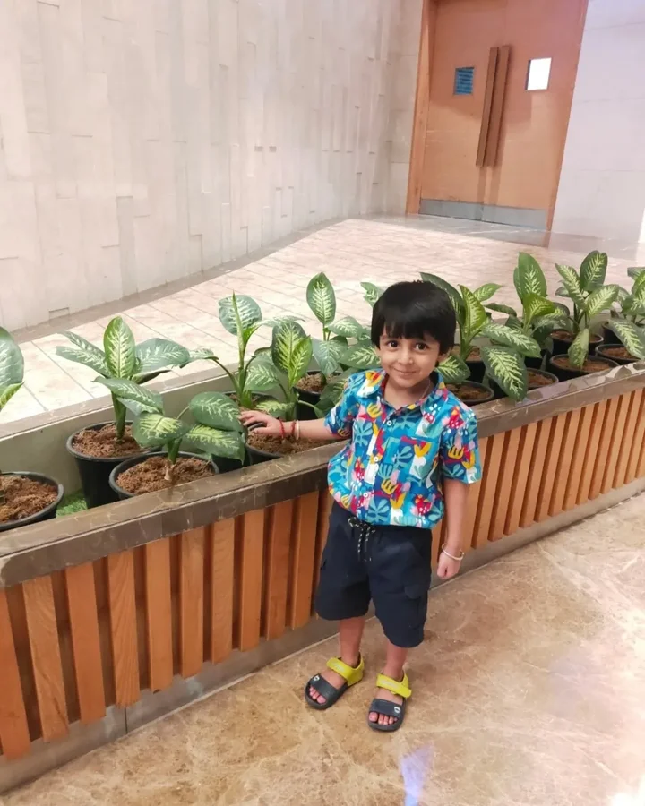 Instagram post by @kritiagarwal143 for Pine Kids. Caption reads: [...] cute summer outfit for Aaransh from....