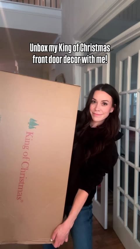 Instagram post by @athomewithnatalie for King of Christmas. Caption reads: @kingofchristmas is THE brand I think of when it....