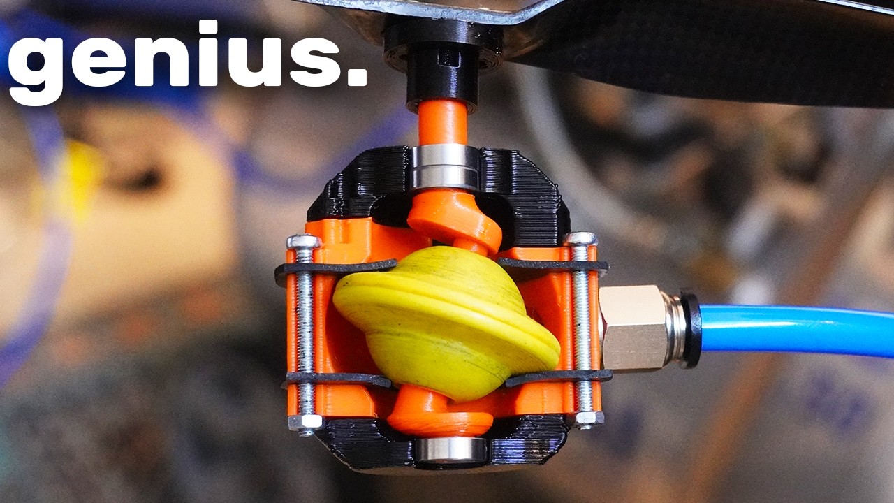 YouTube post by @retsetman9698 for Thingiverse. Caption reads: I Built a Nutating Disk Air Engine.