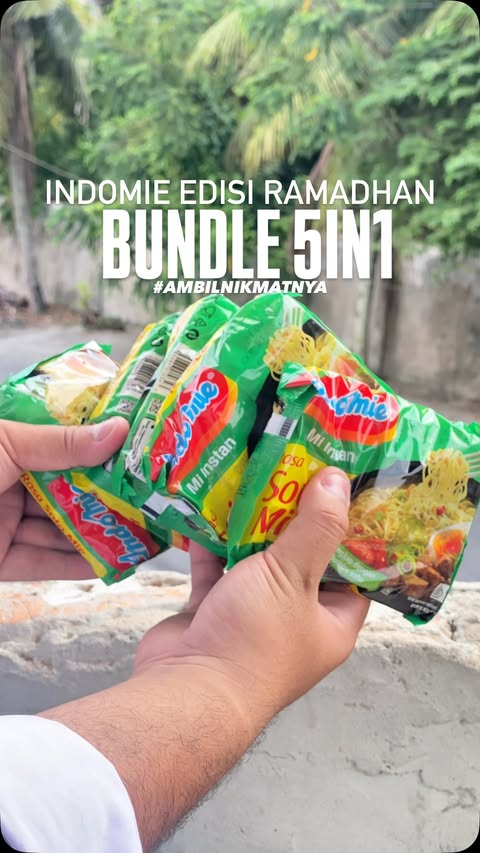 Instagram post by @theopasaribu_ for Indomie Seleraku. Caption reads: Kadang Ramadan itu sesederhana nunggu buka sambil....