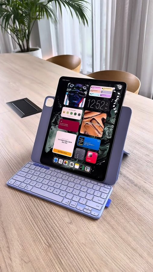 Instagram post by @alwaysasiamarie for Logitech. Caption reads: I hear your iPad setup needed a glow-up…meet the....