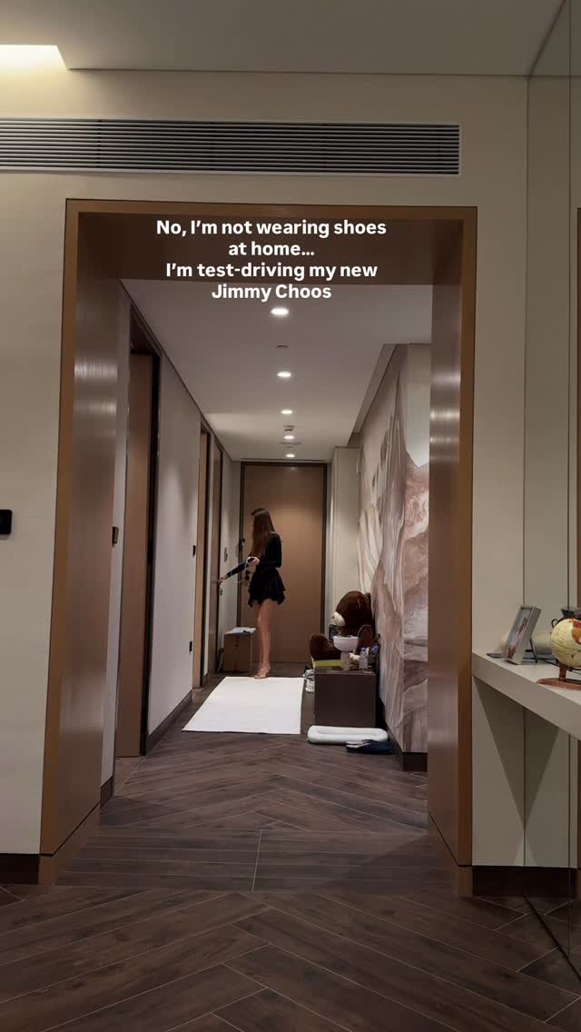 Instagram post by @tetiana_polyak for Jimmy Choo. Caption reads: that feeling when you got new 
@jimmychoo 🤍✨.