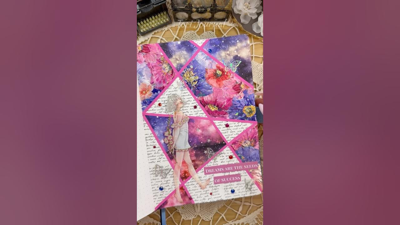 YouTube post by @ToriJournal for eStarCase. Caption reads: ASMR journal Galaxy Bloom🌌💜🌺🦋✨|#asmr #journal....