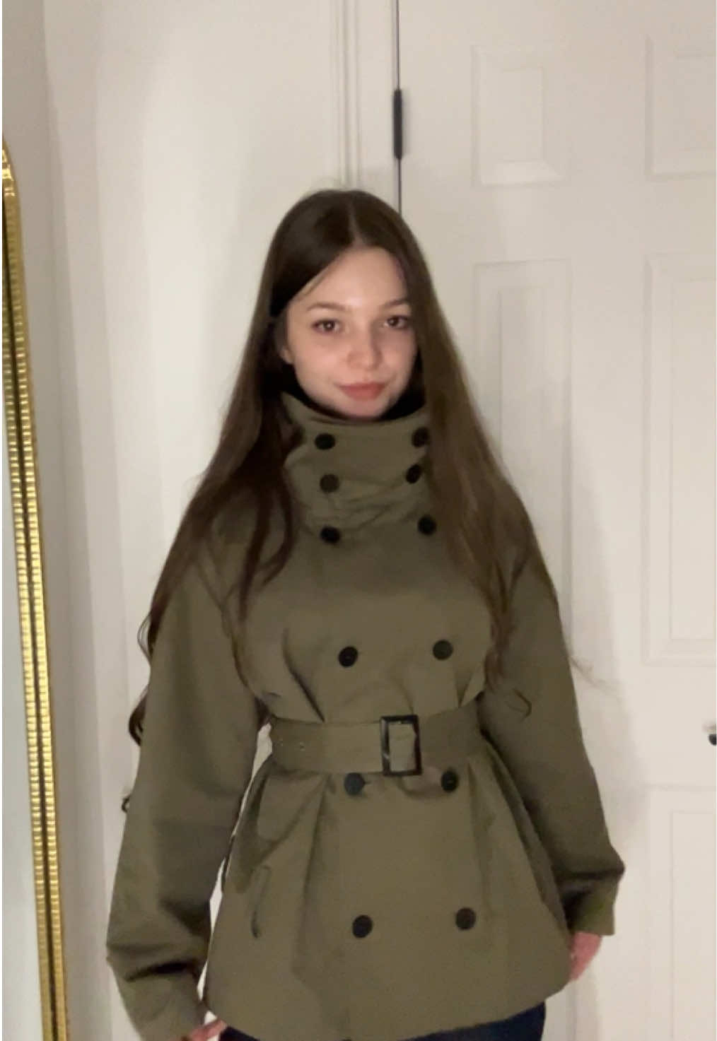 TikTok post by @_1na.b for Cider. Caption reads: I love this coat @Cider (my first TikTok ad pls be....