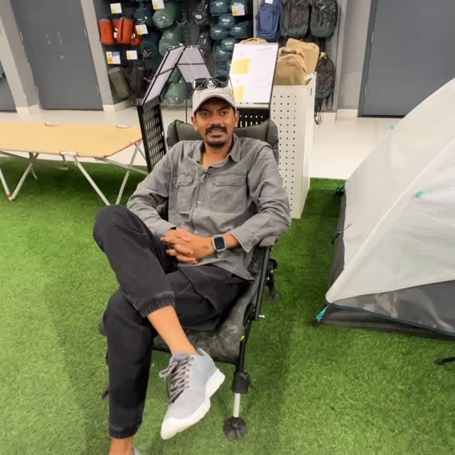 Instagram post by @kithadikiran for Decathlon. Caption reads: Follow @kithadikiran Preparation for Next Monsoon....